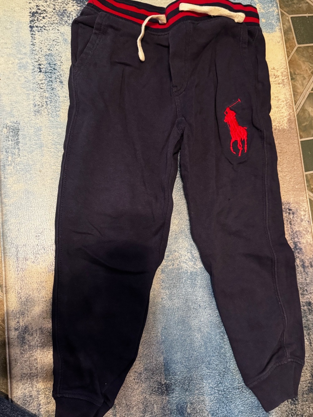 Polo by Ralph Lauren Navy Sweatpants with Red Logo